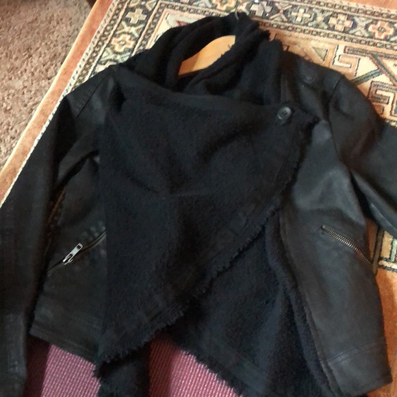 *RARE* Free People Shawl Collar Moto Jacket Black Denim Size 0 - Picture 7 of 13